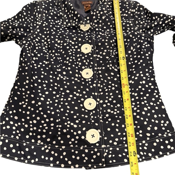 Multiples Navy and White Polka Dot Jacket w/Large Buttons Women's Size Small EUC - Picture 6 of 8